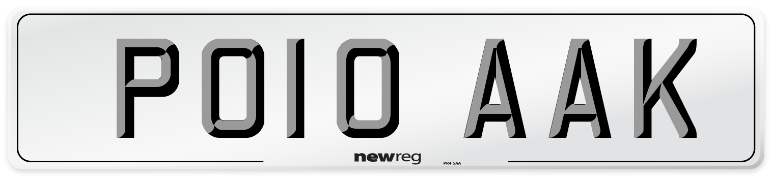 PO10 AAK Number Plate from New Reg